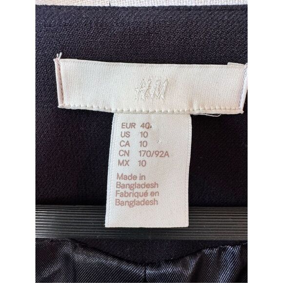 H&M Flounce Sleeve Coat Full Zip in Navy Blue Size 10 - Picture 5 of 11